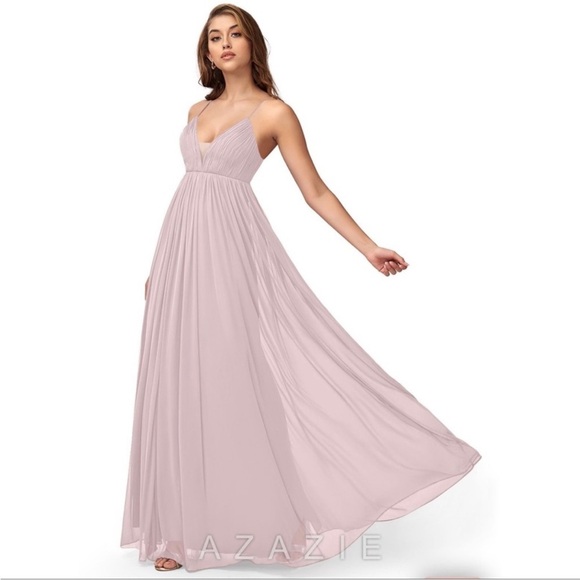 AZAZIE Kahlan/Aline Bridesmaid Dress Taupe NWT - Picture 1 of 11